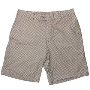 Peter Millar Men’s 100% Cotton Golf Shorts Brown White Check Size 33